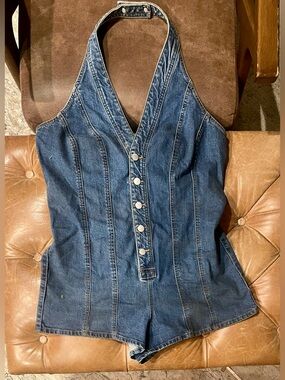 Dark Blue Denim Roomper